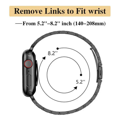 Metal Beaded Slingshot Buckle Apple Watch Band 38-49mm