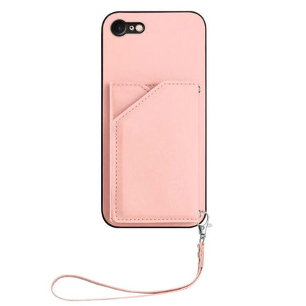 Phone Case With Card Slots For Daily Essentials - pink protective case with card pocket and detachable wrist strap