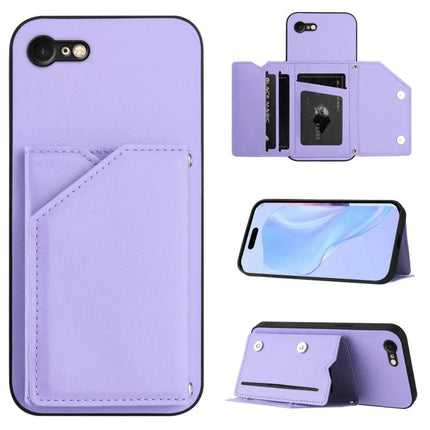 Phone Case With Card Slots For Daily Essentials - lavender wallet phone case with wrist strap, card slots, kickstand and protective cover