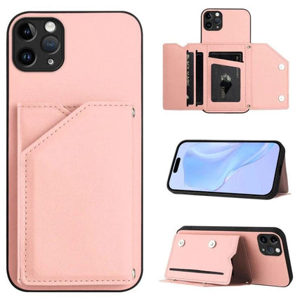 Phone Case With Card Slots For Daily Essentials in pink with magnetic closure, card pockets and detachable wrist strap