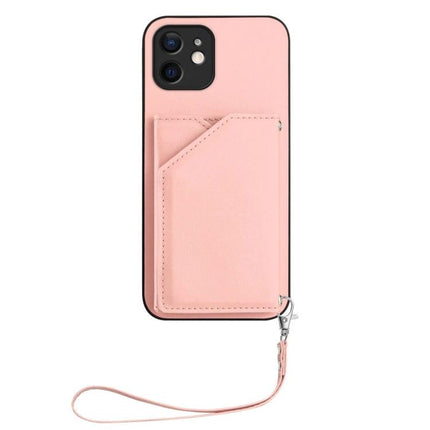 Phone Case With Card Slots For Daily Essentials in pink with magnetic closure and detachable wrist strap