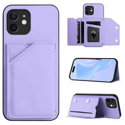 Phone Case With Card Slots For Daily Essentials in lavender with magnetic closure, detachable wrist strap and multiple card pockets