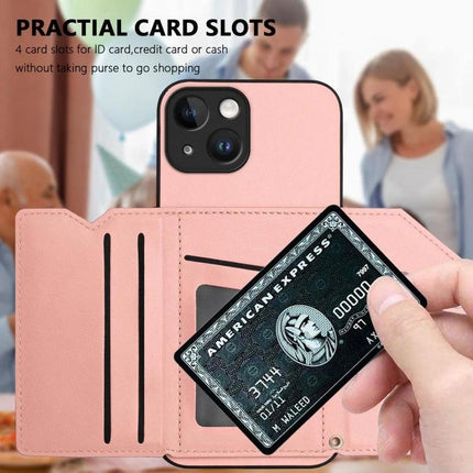 Phone Case With Card Slots For Daily Carry - pink folio wallet case with 4 card slots, ID window and detachable wrist strap