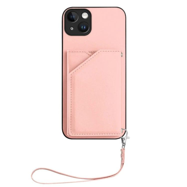 Phone Case With Card Slot For Everyday Essentials - pink slim wallet case with multiple card slots, magnetic closure and detachable wrist strap