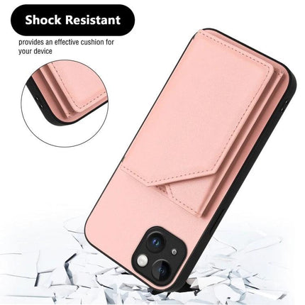 Phone Case With Card Slot For Everyday Essentials in pink with multiple card slots, magnetic closure and detachable wrist strap, shock resistant