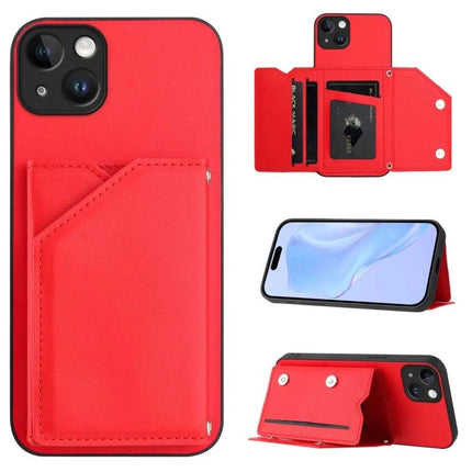 Phone Case With Card Slot For Everyday Essentials in red with multiple card slots, magnetic closure and detachable wrist strap