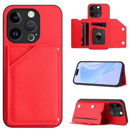 Phone Case With Card Slot For Everyday Essentials — red leather wallet phone case with multiple card slots, magnetic closure and detachable wrist strap