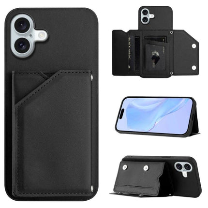 Compact Phone Case With Card Holder For Daily Essentials — slim black protective wallet case with card slots, kickstand and secure closure