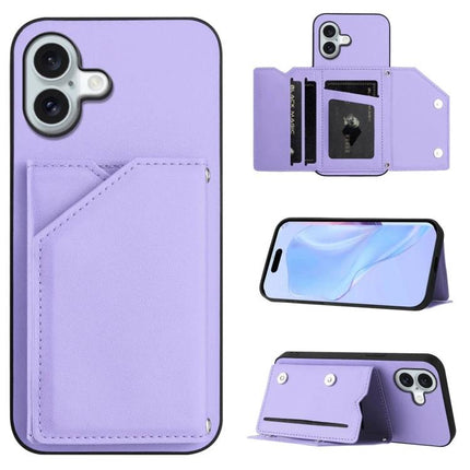 Compact Phone Case With Card Holder For Daily Essentials in lavender with built-in card slots, kickstand and protective shell