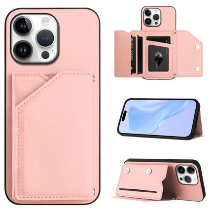 Compact Phone Case With Card Holder For Daily Essentials in pink showing card slots, kickstand and phone protection