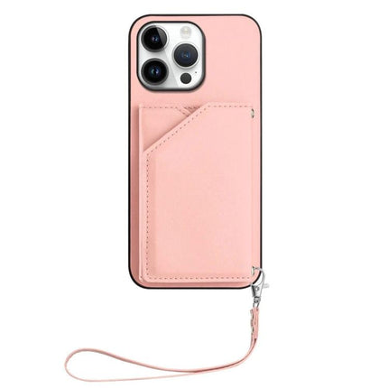 Compact Phone Case With Card Holder For Daily Essentials pink protective phone case with built-in card slots and wrist strap