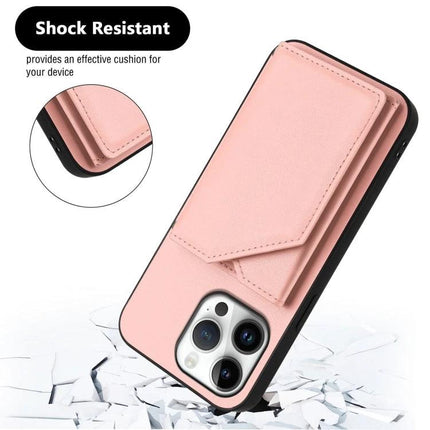 Compact Phone Case With Card Holder For Daily Essentials in pink with shock-resistant shell and built-in card slots