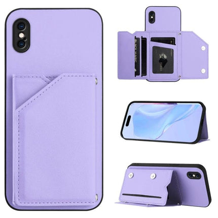 Lavender IPhone Case With Card Slots and wrist strap wallet design, card pocket, ID window and stand functionality