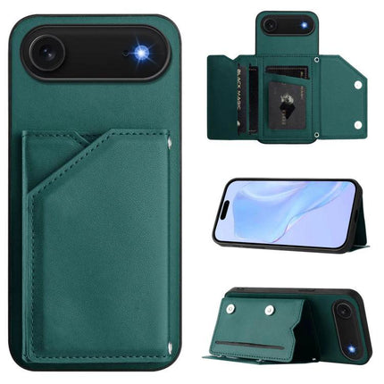 Daily Phone Case With Card Slots For Everyday Errands - teal leather wallet case with wrist strap, card slots and kickstand for commuting