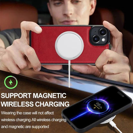 LC.IMEEKE Phone Case for Everyday iPhone Protection with PU leather, TPU inner shell, magnetic wireless charging support