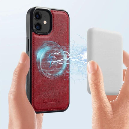 LC.IMEEKE IPhone Case For Everyday Protection And Easy Handling On The Go For Daily Use - red PU leather magnetic compatible slim protective case