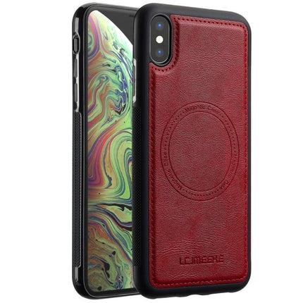 LC.IMEEKE IPhone Case For Everyday Protection And Easy Handling On The Go For Daily Use - red PU leather case with TPU shell, slim protective iPhone cover