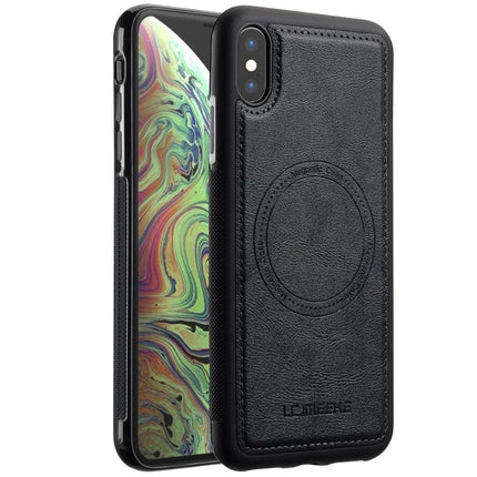 LC.IMEEKE IPhone Case For Everyday Protection And Easy Handling On The Go For Daily Use - black PU leather slim protective iPhone case