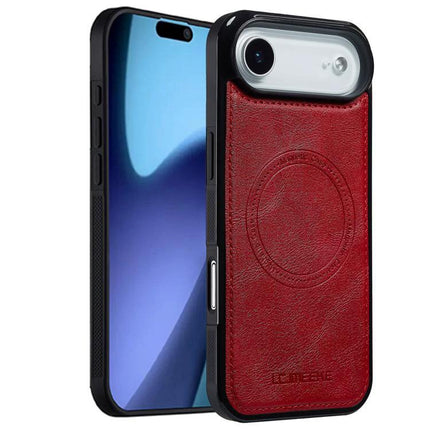 LC IMEEKE iPhone Case For Daily Protection During Commute And Everyday Tasks At Home slim red leather-look protective case with wireless charging support