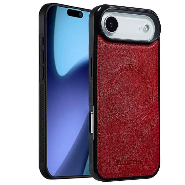 LC IMEEKE iPhone Case For Daily Protection During Commute And Everyday Tasks At Home slim red leather-look protective case with wireless charging support