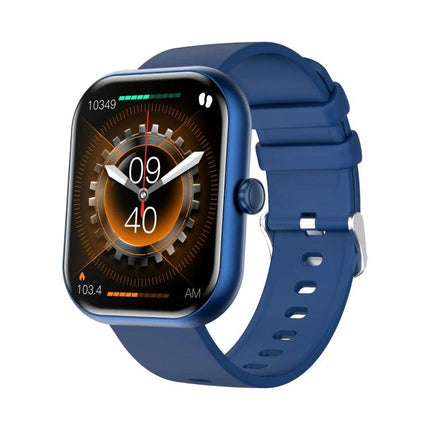 Daily Wrist Companion for Health Monitoring in Daily Life - blue smartwatch showing heart rate, steps, distance and activity tracking on screen