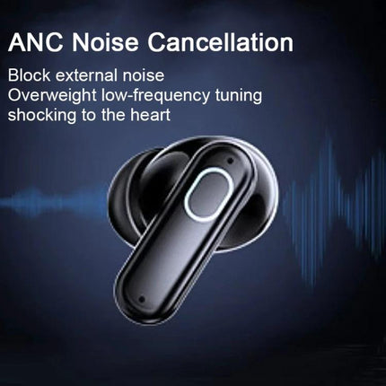 REMAX Wireless Gaming Earbuds With Noise Cancellation For Commuting sleek black earbuds showing ANC noise cancellation and low-latency gaming mode