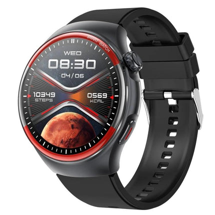 Smart Watch for Everyday Health and Activity Monitoring - round fitness smartwatch showing heart rate, steps, calories and sleep tracking on black band
