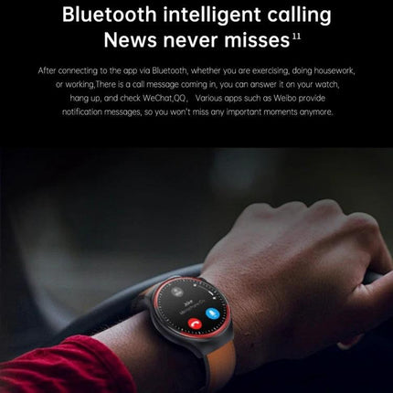 Smart Watch for Everyday Health and Activity Monitoring on wrist showing Bluetooth call screen and activity tracking features