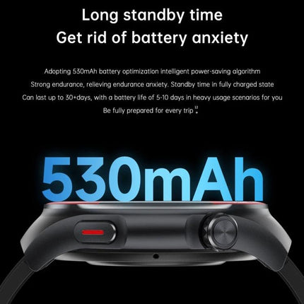 Smart Watch for Everyday Health and Activity Monitoring with 530mAh long standby battery and power-saving features