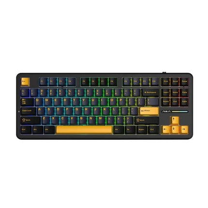 AULA F87 Compact Wireless Mechanical Keyboard with RGB Lighting - 87-key compact gasket-layout keyboard with Bluetooth 5.0, 2.4G, Type-C and RGB backlighting