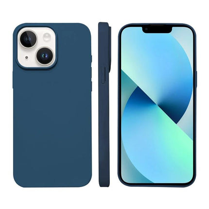 Silicone Phone Case For Everyday Use On The Go - navy soft silicone iPhone 13/12 protective slim case with grip, lightweight and easy install