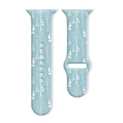 Christmas Silicone Apple Watch Band Reverse Buckle 41/44mm | Syndmart