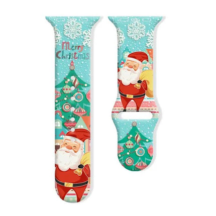 Christmas Silicone Apple Watch Band Reverse Buckle 38mm-42mm