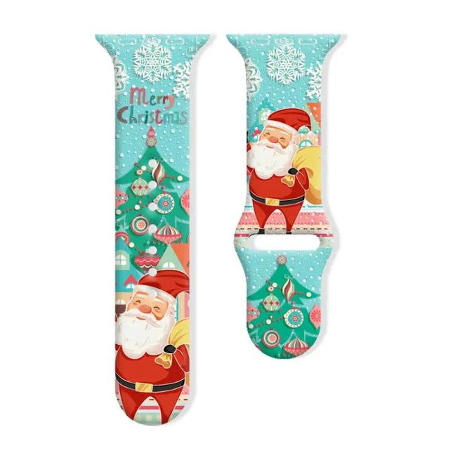 Christmas Silicone Apple Watch Band Reverse Buckle 38mm-42mm | Syndmart