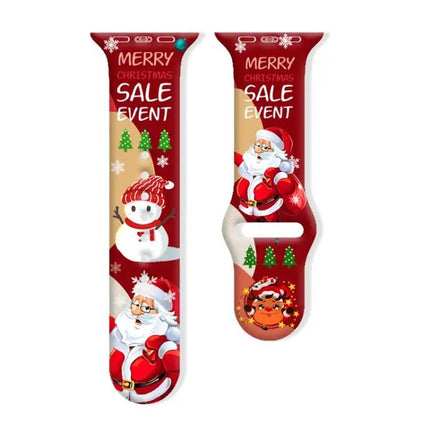 Christmas Silicone Apple Watch Band Reverse Buckle 38mm-42mm