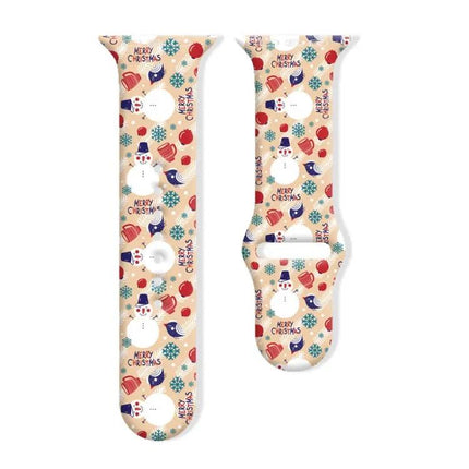 Christmas Silicone Apple Watch Band Reverse Buckle 38mm-42mm