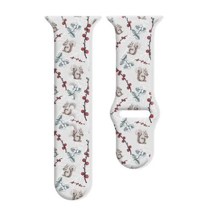 Christmas Silicone Apple Watch Band Reverse Buckle 38mm-42mm