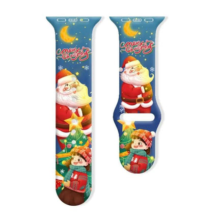 Christmas Silicone Apple Watch Band Reverse Buckle 38mm-42mm
