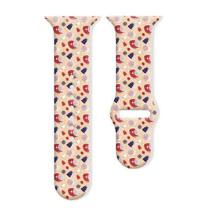 Christmas Silicone Apple Watch Band Reverse Buckle 38mm-42mm