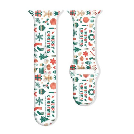 Christmas Silicone Apple Watch Band Reverse Buckle 38mm-42mm