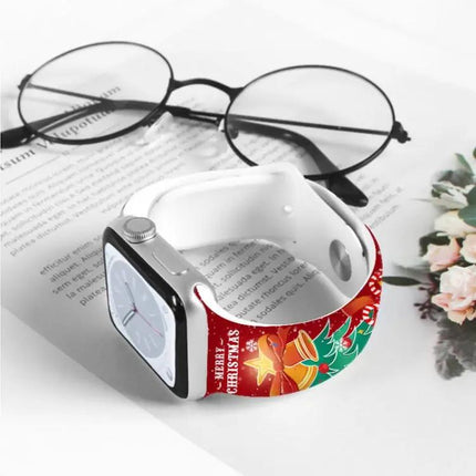 Christmas Silicone Apple Watch Band Reverse Buckle 38mm-42mm