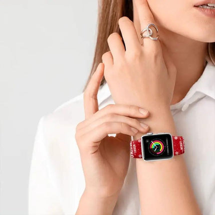 Christmas Silicone Apple Watch Band Reverse Buckle 41/44mm | Syndmart