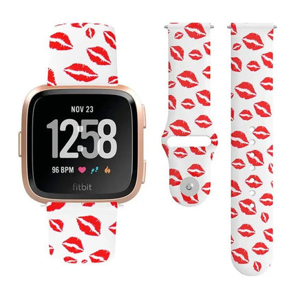 22mm Printed Silicone Watch Strap for Fitbit Versa 2 Lite