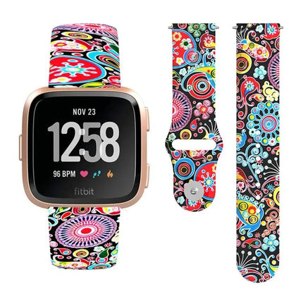 22mm Printed Silicone Watch Strap for Fitbit Versa 2 Lite