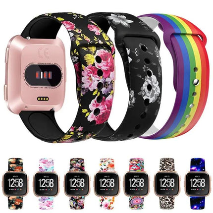 22mm Printed Silicone Watch Strap for Fitbit Versa 2 Lite