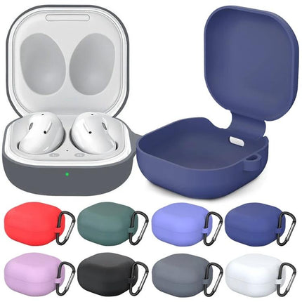 Samsung Galaxy Buds Live Case for Everyday Protection on the Go - navy silicone dustproof case with hook and quick-charge access