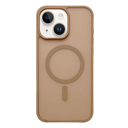 Frosted MagSafe Case for iPhone Everyday Protection slim frosted brown MagSafe-compatible acrylic TPU protective case