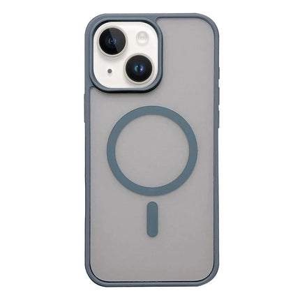 Frosted MagSafe Case for iPhone Everyday Protection slim frosted TPU acrylic case with MagSafe ring, gray - everyday drop and scratch protection