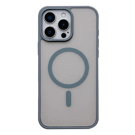 Frosted MagSafe iPhone Case for Everyday Protection — frosted acrylic TPU case with MagSafe ring, camera cutout and wireless charging compatible