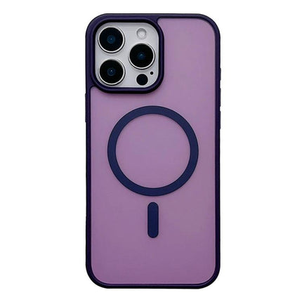 Frosted iPhone Case For Everyday Protection - purple frosted acrylic and TPU slim case with raised edges and MagSafe ring